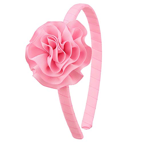 7Rainbows 1 Pcs Grosgrain Ribbon Rose Pink Carnation Floral Headbands for Girls Toddlers Teens. von 7Rainbows