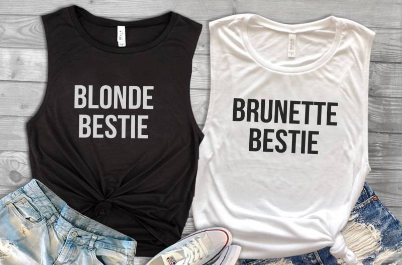 Blonde Bestie Brünett Tank Tops - Bester Freund Geschenk Und Beste Freunde von 7Sages