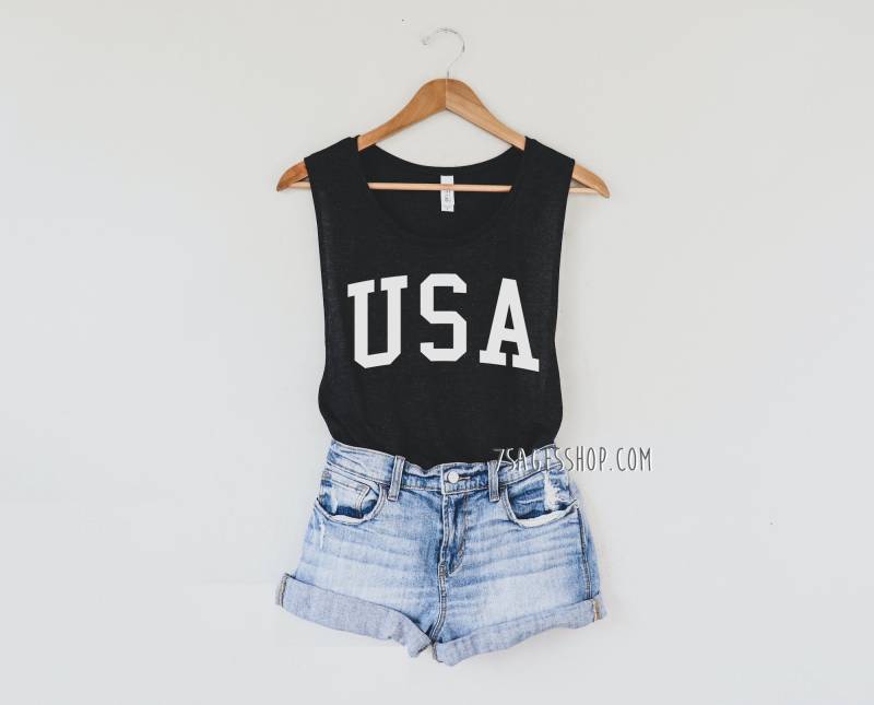 Usa Muskel Tank Top - Shirt 4. Juli Amerika von 7Sages