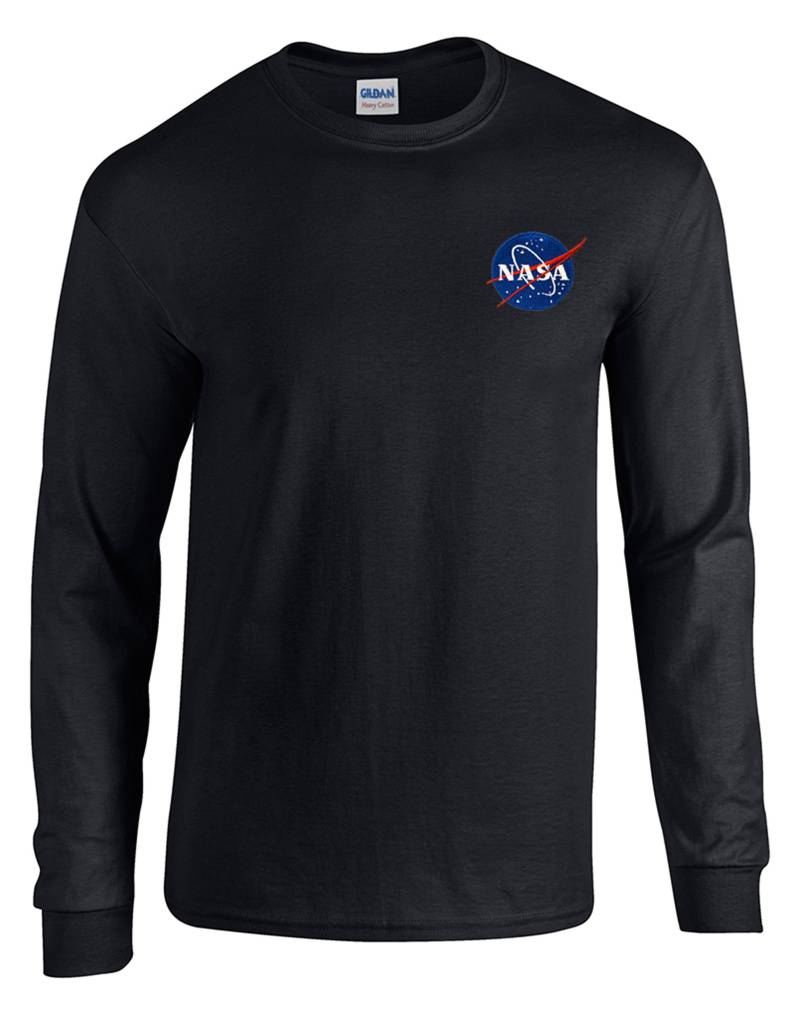 Nasa Meatball Black Logo Besticktes Langarm-T-Shirt - Bis Zu 3xl Kostenloser Versand Nasa Meatball Black Logo Besticktes Langarm-T-Shirt - Bis Zu 3xl Kostenloser Versand von 7Shirts