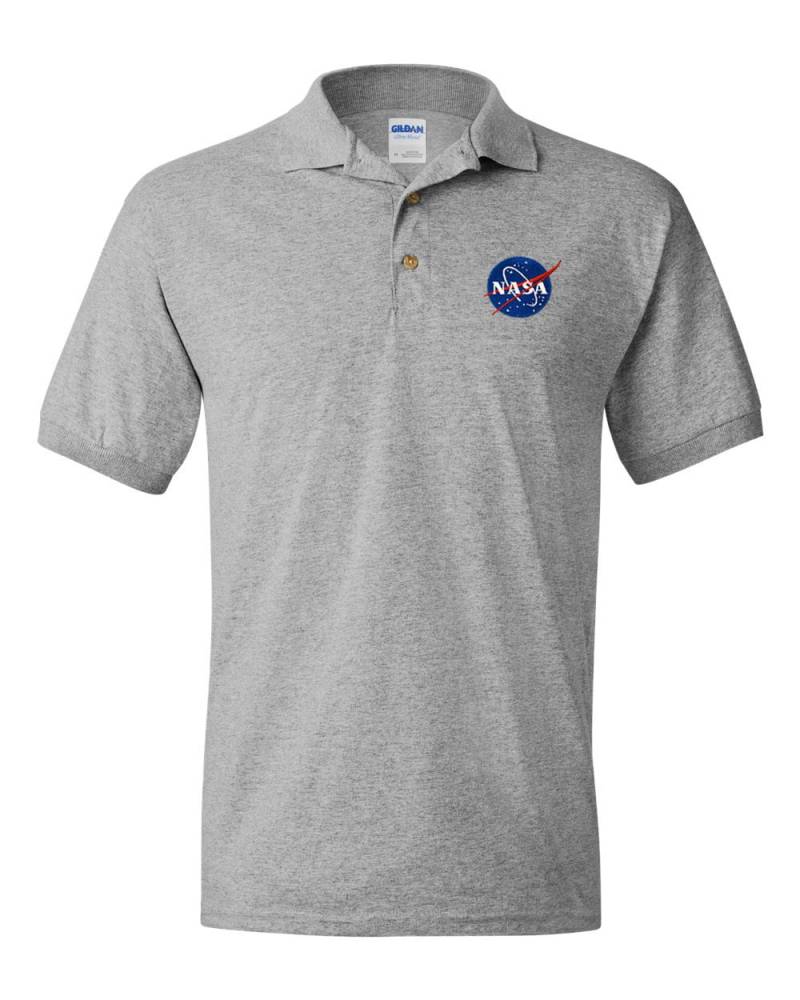 Nasa Meatball Logo Grau Besticktes Poloshirt - Bis Zu 3x Approved Kostenloser Versand Nasa Meatball Logo Grau Besticktes Poloshirt - Bis Zu 3x Approved Kostenloser Versand von 7Shirts