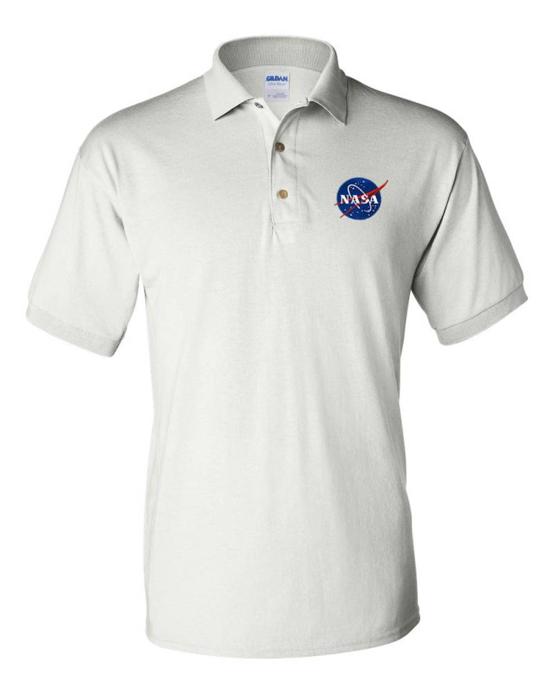 Nasa Meatball Logo Weißes Besticktes Poloshirt - Bis Zu 3x Approved Kostenloser Versand Nasa Meatball Logo Weißes Besticktes Poloshirt - Bis Zu 3x Approved Kostenloser Versand von 7Shirts