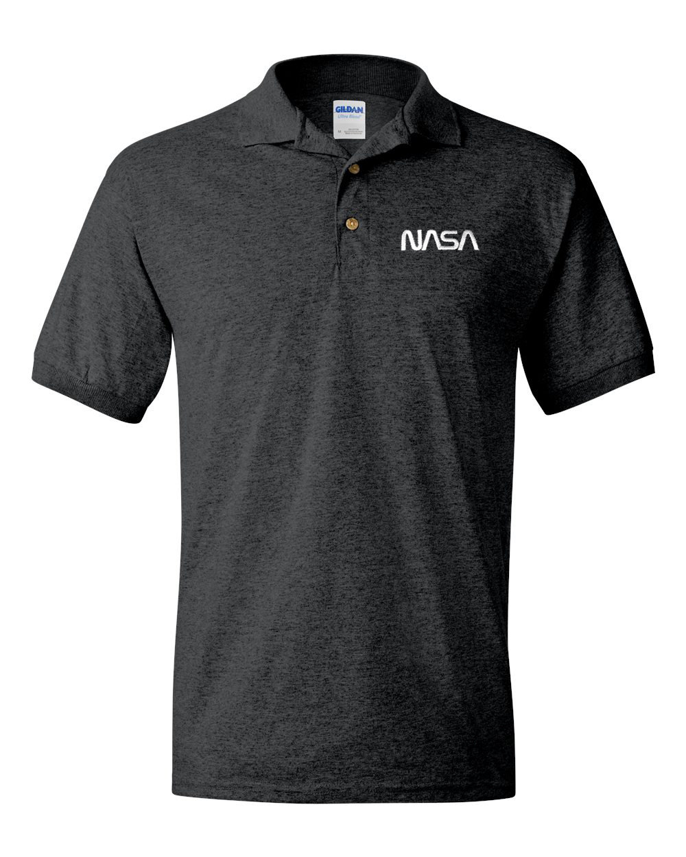 Nasa Worm Logo Dunkelgraues Besticktes Poloshirt - Approved Kostenloser Versand Nasa Worm Logo Dunkelgraues Besticktes Poloshirt - Approved Kostenloser Versand von 7Shirts