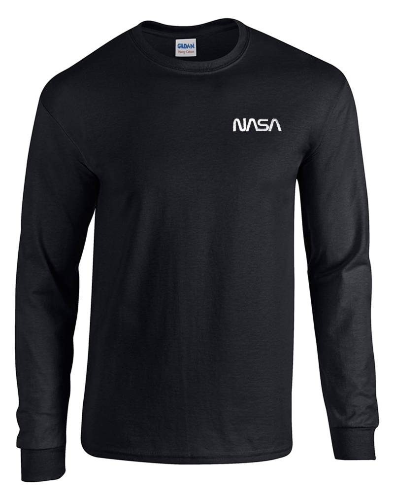 Nasa Wurm Logo Schwarz Bestickt Langarm T-Shirt - Bis Zu 3x Approved Kostenloser Versand Nasa Wurm Logo Schwarz Bestickt Langarm T-Shirt - Bis Zu 3x Approved Kostenloser Versand von 7Shirts