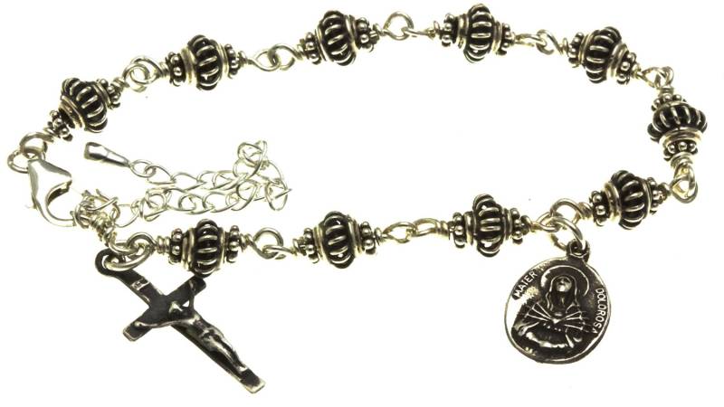sterling Silber Rosenkranz Armband von 7SorrowsRosaries