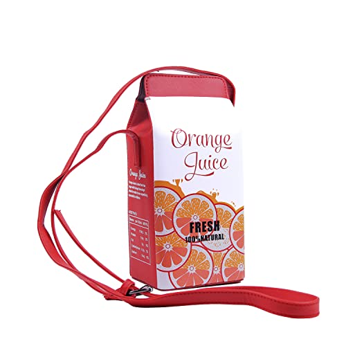 7VSTOHS Mädchen Früchte Erdbeer Banane Milk Box CrossBody Geldbörse Tasche Damen Handy-Wallet Schultertaschen von 7VSTOHS