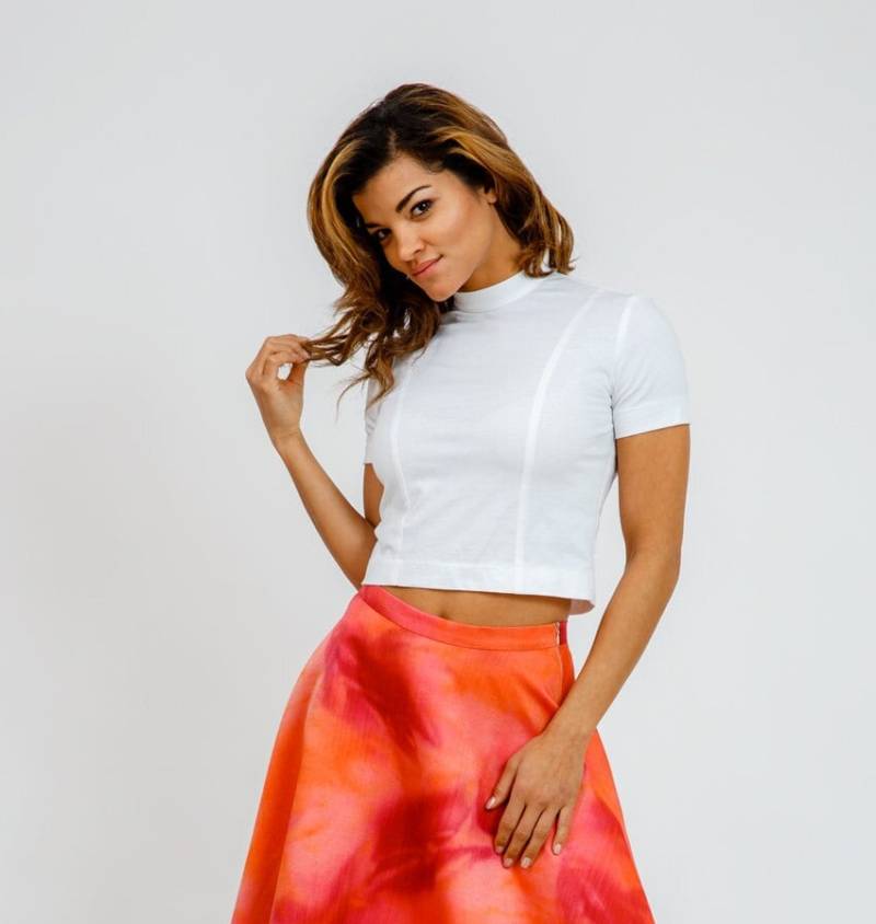 Crop Top Aus Jersey Mit Stehkragen von 7dresses