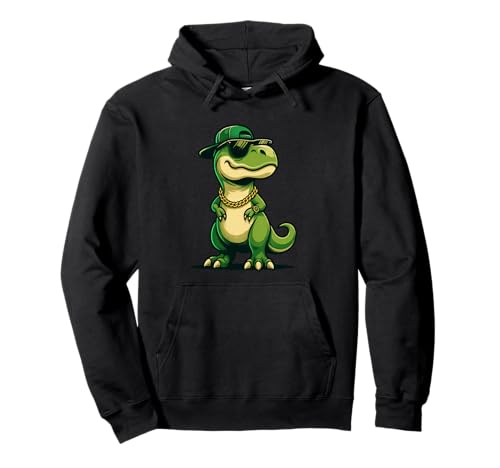 Dinosaurier T-Rex Hip Hop Retro Neuheit Kinder Lustiger Dinosaurier Pullover Hoodie von 7eaven Shop