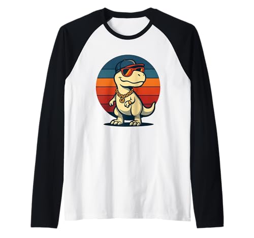 Dinosaurier T-Rex Hip Hop Retro Neuheit Kinder Lustiger Dinosaurier Raglan von 7eaven Shop