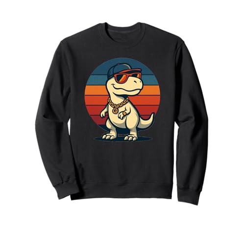 Dinosaurier T-Rex Hip Hop Retro Neuheit Kinder Lustiger Dinosaurier Sweatshirt von 7eaven Shop