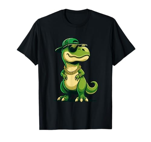 Dinosaurier T-Rex Hip Hop Retro Neuheit Kinder Lustiger Dinosaurier T-Shirt von 7eaven Shop