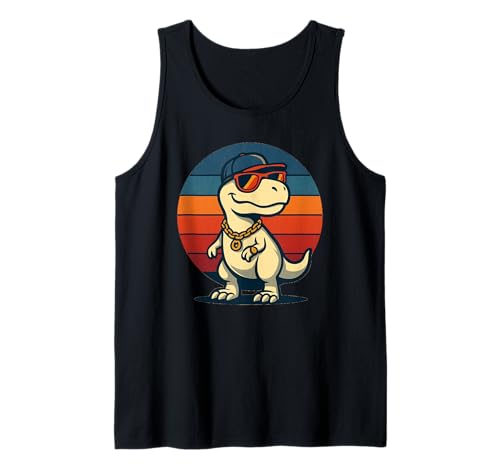 Dinosaurier T-Rex Hip Hop Retro Neuheit Kinder Lustiger Dinosaurier Tank Top von 7eaven Shop
