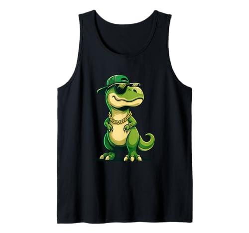 Dinosaurier T-Rex Hip Hop Retro Neuheit Kinder Lustiger Dinosaurier Tank Top von 7eaven Shop