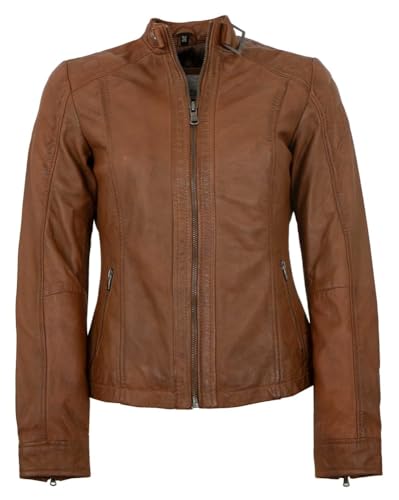 7eleven - Damen Echtleder Lederjacke Lammnappa Cognac Größe 44 von 7eleven