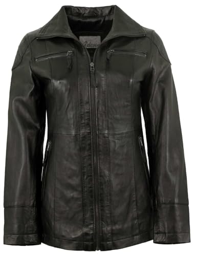 7eleven - Damen Echtleder Lederjacke Lammnappa schwarz Größe 40 von 7eleven