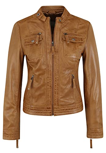 7eleven Damen Lederjacke Cannes cognac 34 von 7eleven