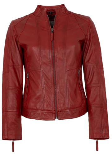 7eleven - Damen Lederjacke Lammnappa rot Größe 42 von 7eleven