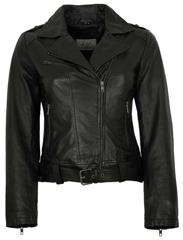 7eleven Lederjacke Juliette 7eleven - Damen Lederjacke Bikerjacke Lammnappa schwarz von 7eleven