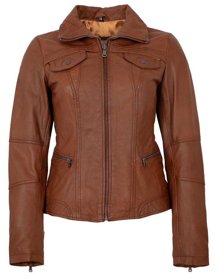 7eleven Lederjacke Modena 7eleven - Damen Lederjacke Lammnappa tobacco von 7eleven