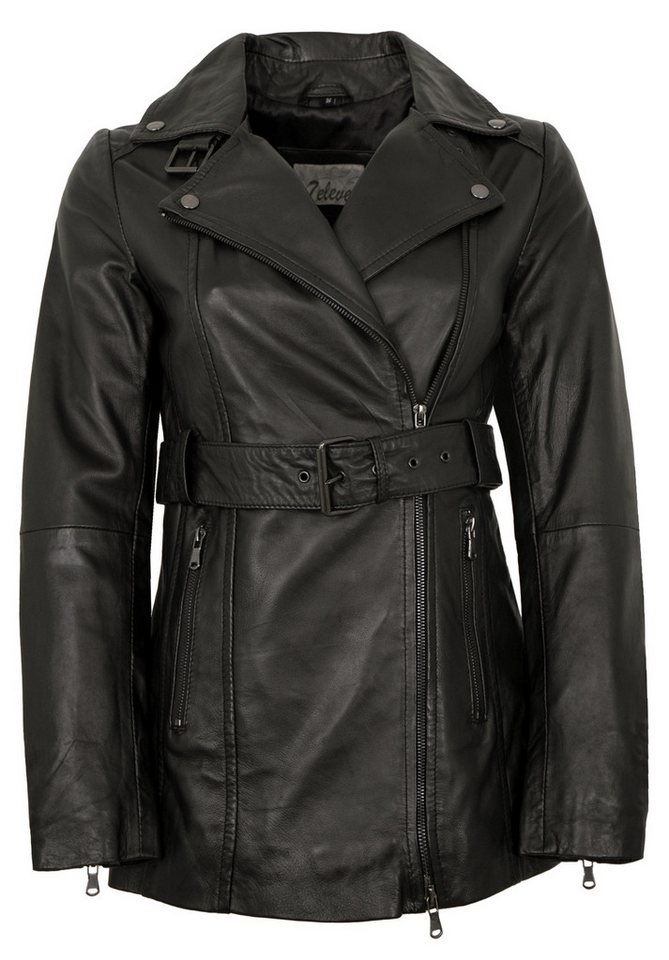 7eleven Lederjacke Reni 7eleven - Damen Ledermantel Mantel Lammnappa schwarz von 7eleven