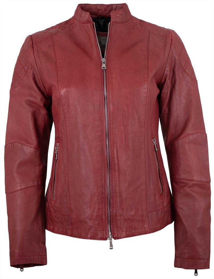 7eleven Lederjacke Rita/L 7eleven - Damen Echtleder Lederjacke Lammnappa rot von 7eleven