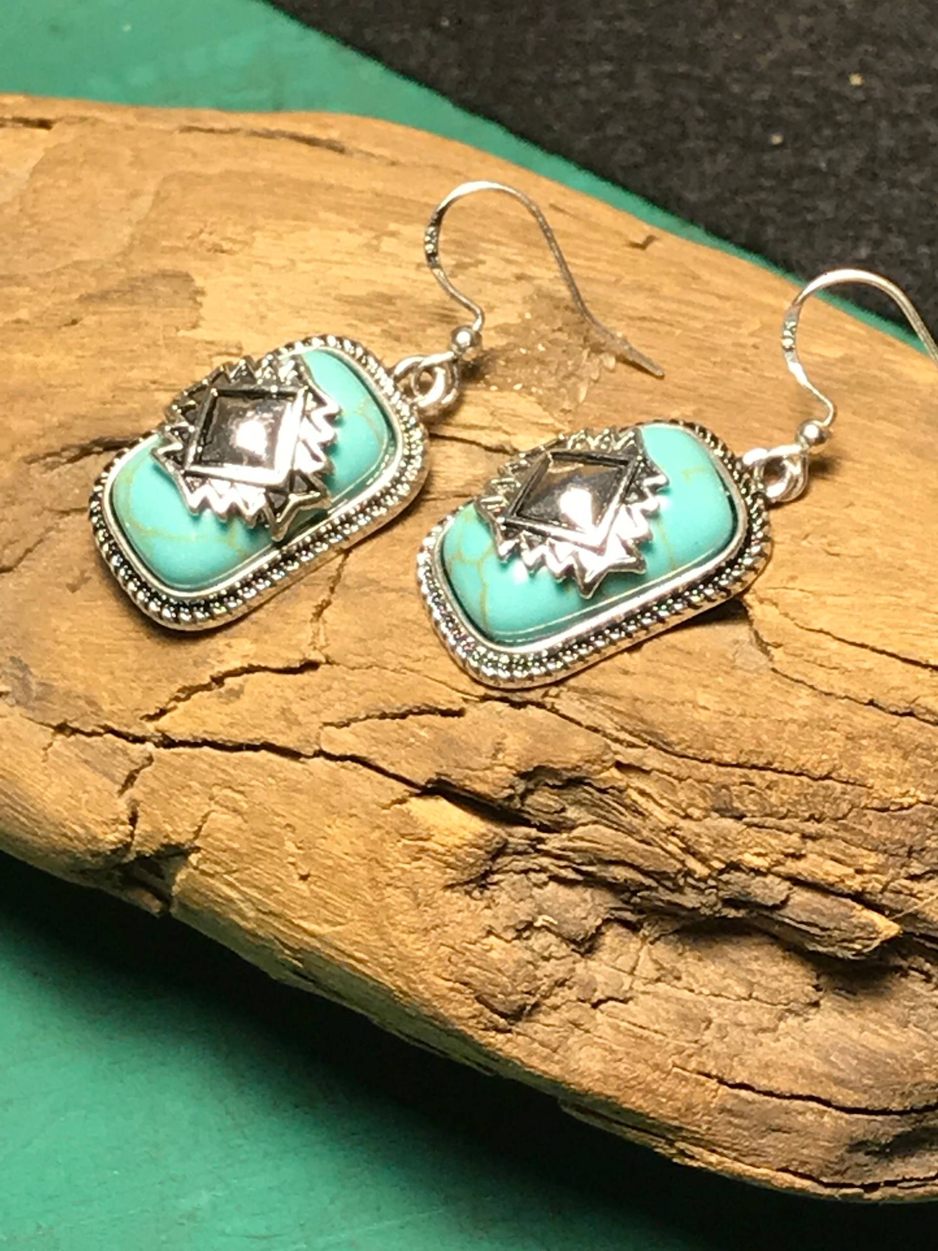 Turquois Und Sterling Silber Ohrringe Turquois Und Sterling Silber Ohrringe von 7pandasTradingPost