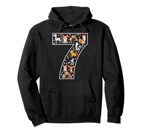 7. Geburtstag 7 Jahre alte Hunde Jungen Mädchen Welpen Pullover Hoodie von 7th Birthday 7 Year Old Dogs Boys Girls