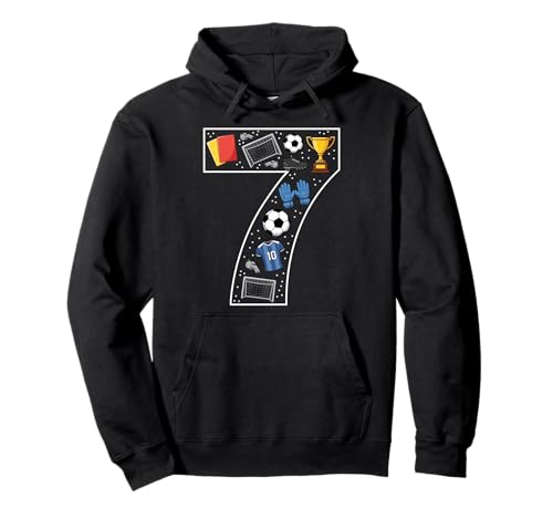 7. Geburtstag 7 Jahre alt Fußball Jungen Mädchen Fußball Pullover Hoodie von 7th Birthday 7 Year Old Football Boys Girls