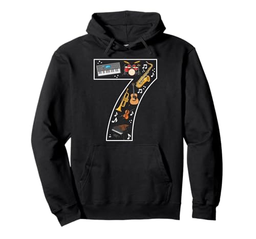 Musikband für Jungen und Mädchen, 7. Geburtstag Pullover Hoodie von 7th Birthday 7 Year Old Music Boys Girls