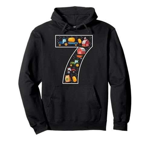 7. Geburtstag 7 Jahre alt Traktor Jungen Mädchen Bauernhof Pullover Hoodie von 7th Birthday 7 Year Old Tractor Boys Girls