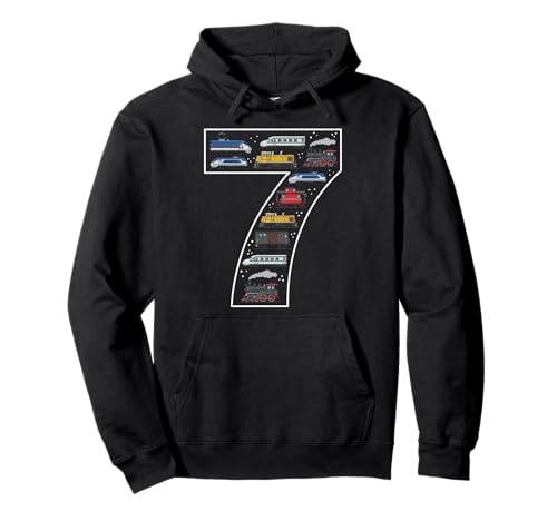 7. Geburtstag 7 Jahre alte Züge Jungen Mädchen Trainspotting Pullover Hoodie von 7th Birthday 7 Year Old Trains Boys Girls