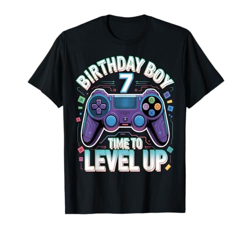 Birthday Boy Time To Level Up Gamer Videospiel 7 Jahre alt T-Shirt Birthday Boy Time To Level Up Gamer Videospiel 7 Jahre alt T-Shirt von 7th Birthday Boy Game Control