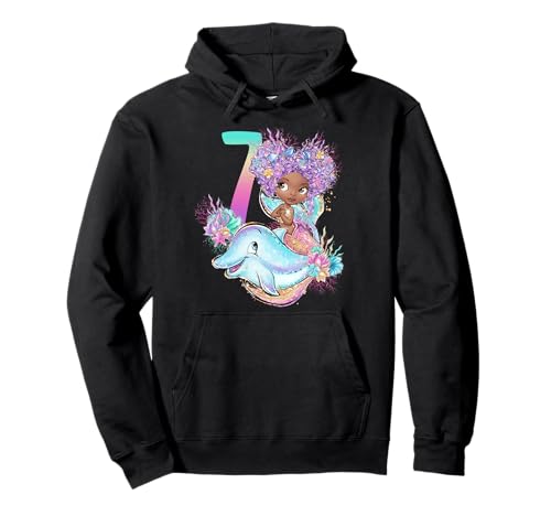 7. Geburtstag Schwarze Meerjungfrau Melanin Party Sieben Schwarzes Mädchen 7 Pullover Hoodie 7. Geburtstag Schwarze Meerjungfrau Melanin Party Sieben Schwarzes Mädchen 7 Pullover Hoodie von 7th Birthday Girl Tees NYC
