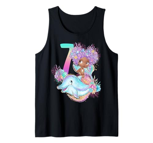 7. Geburtstag Schwarze Meerjungfrau Melanin Party Sieben Schwarzes Mädchen 7 Tank Top 7. Geburtstag Schwarze Meerjungfrau Melanin Party Sieben Schwarzes Mädchen 7 Tank Top von 7th Birthday Girl Tees NYC