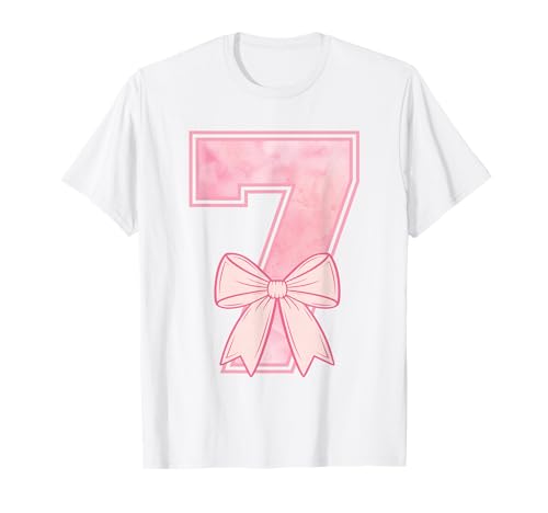 Geburtstagskind rosa Kokette Schleife 7 Jahre alt ästhetisches Mädchen T-Shirt Geburtstagskind rosa Kokette Schleife 7 Jahre alt ästhetisches Mädchen T-Shirt von 7th Birthday Pink Coquette Bow Official Teenager