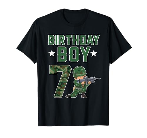 Armee-Kinder-Thema Geburtstag Junge 7 Jahre alt Militärparty 2015 T-Shirt von 7th Birthday Shirt Boy Army Party Gift Camouflage