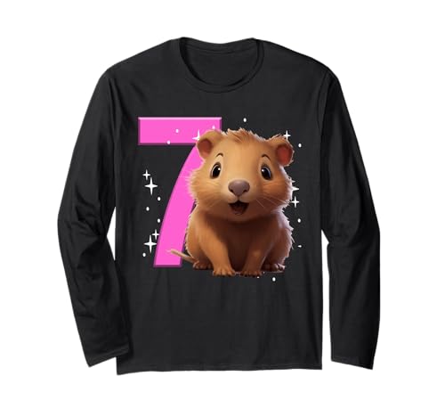 7. Geburtstag Capybara Party Outfit Mädchen Sieben Capybara 7 Langarmshirt 7. Geburtstag Capybara Party Outfit Mädchen Sieben Capybara 7 Langarmshirt von 7th Birthday Tees NYC
