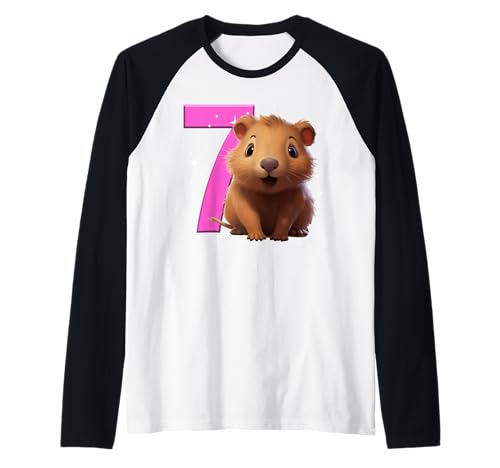 7. Geburtstag Capybara Party Outfit Mädchen Sieben Capybara 7 Raglan 7. Geburtstag Capybara Party Outfit Mädchen Sieben Capybara 7 Raglan von 7th Birthday Tees NYC