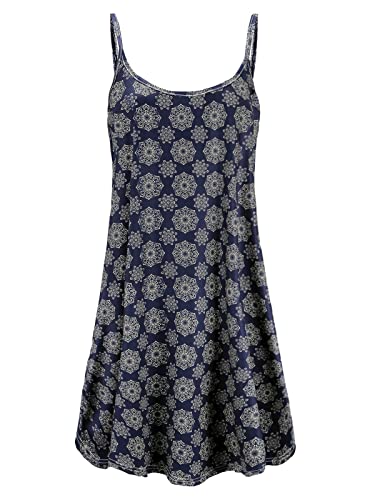 7th Element Damen Casual Spaghetti Lose Swing Slip Kleid Plus Size - Blau - 3X-Groß 7th Element Damen Casual Spaghetti Lose Swing Slip Kleid Plus Size - Blau - 3X-Groß von 7th Element