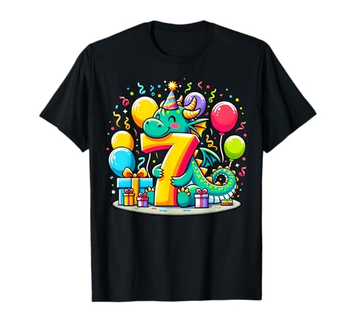 drache 7. geburtstag junge mädchen 7 jahre siebte sieben drache T-Shirt von 7th Girls, Boys Dragon 7 Birthday