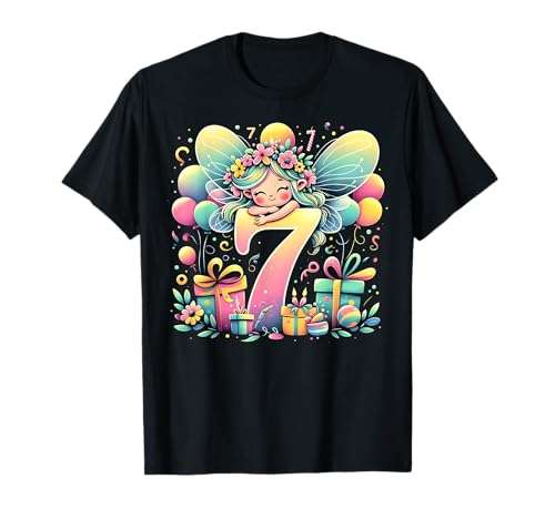 Fee 7. Geburtstag für Mädchen 7 Jahre alt siebte sieben Fee T-Shirt von 7th Girls, Boys Fairy 7 Birthday
