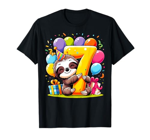 Faultier 7. Geburtstag für Junge Mädchen 7 Jahre alt sieben Faultier T-Shirt Faultier 7. Geburtstag für Junge Mädchen 7 Jahre alt sieben Faultier T-Shirt von 7th Girls, Boys Sloth 7 Birthday