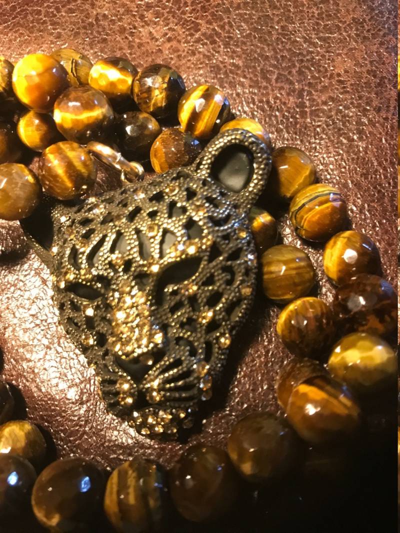 Naturstein - 30-Zoll-Tiger Eye Unisex Halskette Mit Tiger Naturstein - 30-Zoll-Tiger Eye Unisex Halskette Mit Tiger von 7thFloorMarket