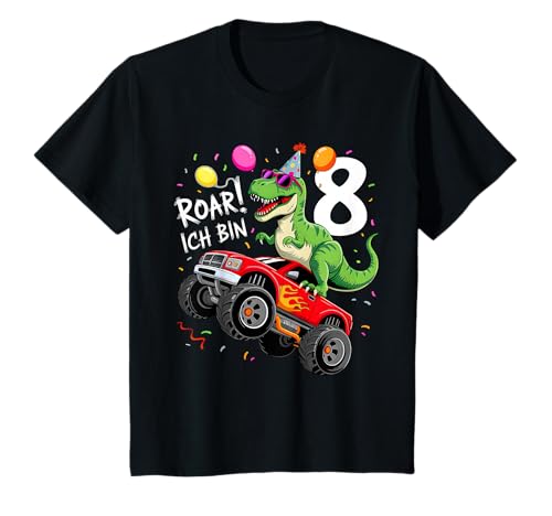 Kinder Geburtstag 8 Jahre Dinosaurier Monster Truck Jungen Mädchen T-Shirt Kinder Geburtstag 8 Jahre Dinosaurier Monster Truck Jungen Mädchen T-Shirt von 8 Jahre Geburtstag Dinosaurier Monster Truck