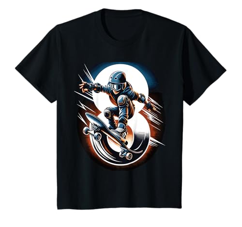 8 Jahre Skateboard Jungen Skater T-Shirt von 8 Jahre Junge Geburtstag Skateboard Skater Skaten