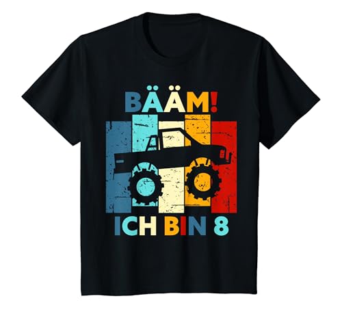 Kinder Bääm! Ich bin 8 Jahre 8. Geburtstag Junge Auto Jungs Acht T-Shirt von 8 Jahre Junge Geschenke