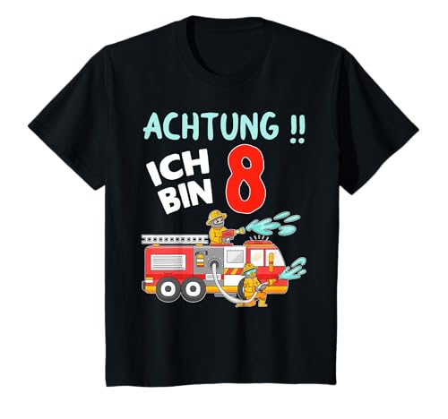 Kinder ich bin 8 Geburtstag Feuerwehr Einsatzleiter Acht Jahre T-Shirt Kinder ich bin 8 Geburtstag Feuerwehr Einsatzleiter Acht Jahre T-Shirt von 8 Jahre alt Geburtstag Geschenk Feuerwehrauto