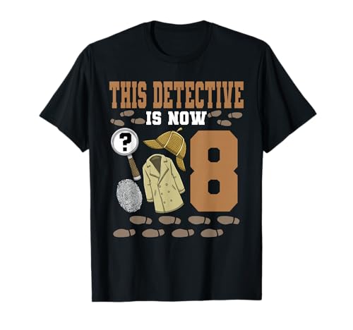 Detektiv Geburtstag Shirt 8. Geburtstag Kinder Junge Lupe T-Shirt von 8 Year Old Detective Birthday Party For Boys