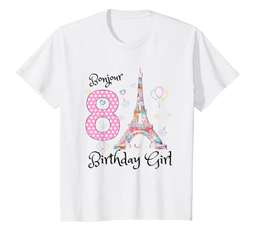 Kinder 8. Geburtstag Mädchen Outfit Frankreich Französisch Paris Eiffelturm T-Shirt Kinder 8. Geburtstag Mädchen Outfit Frankreich Französisch Paris Eiffelturm T-Shirt von 8 Year Old Girl Birthday Gift Paris 8th Bday 2015