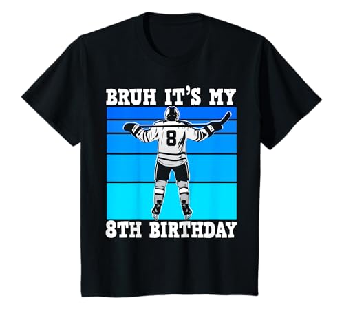 Kinder Bruh It's My 8th Birthday Eishockey für Jungen, 8 Jahre T-Shirt von 8 Year Old Toddler Hockey Themed